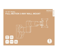 DELTACO ARM-0370 13-32" mocowany do ściany Czarny - 1307433 - zdjęcie 3